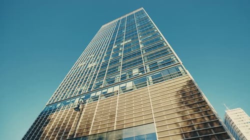 Business Offices Skyscrapers of Modern Office Building in New District in Poland