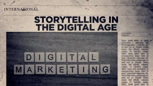 Digital Marketing Text Reveal with Retro Newspaper Glitch