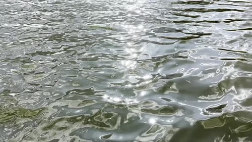 Scenery Surface of Pond Illuminated By Sun at Summertime Calm View on Sea with Small Waves at Sunny