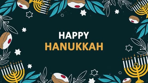 Happy Hanukkah Celebration Animated Greeting Card