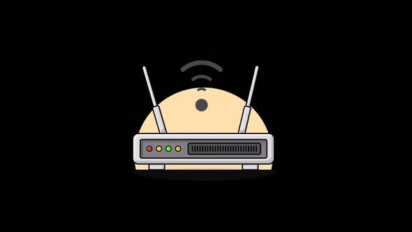 Wifi Router with Network Icon. Network Service Concept Animation Video ...