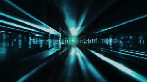 Futuristic Digital Blue Light Tunnel Background Animation