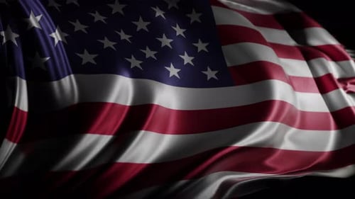 Realistic Waving American Flag Background