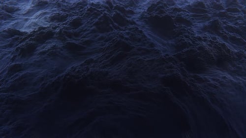 Abstrakte nahtlose Loop-Bewegungsgrafiken, die über eine wellenförmige schwarze kubische Landschaft fliegen