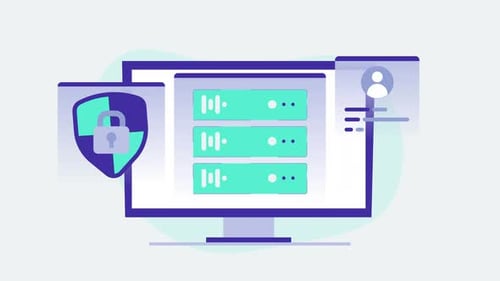 Cyber security protection animation icon for safeguarding data. Suitable for tech blogs.
