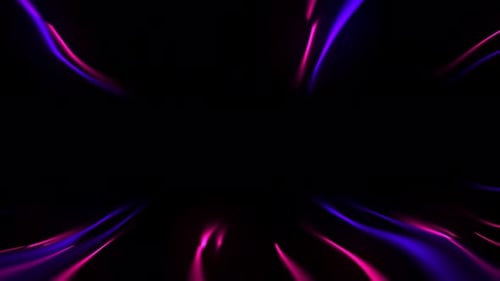 Abstract Fluid Neon Light Lines Motion Background
