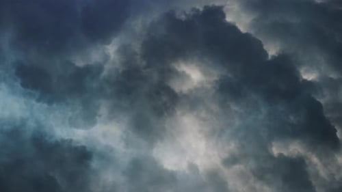 Dark Storm Clouds Swirling in Sky