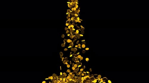 Falling Golden Coins 3D Loop for Finance and Success Concepts