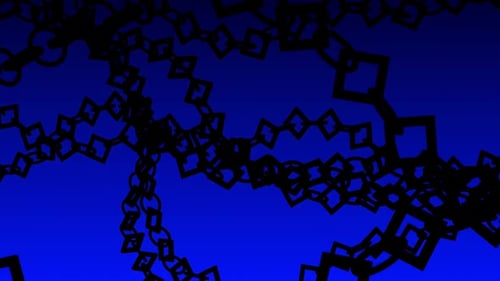 Black Chain Blue background motion Rotating View