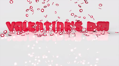 Inscription Saint-Valentin sur fond blanc avec reflet miroir