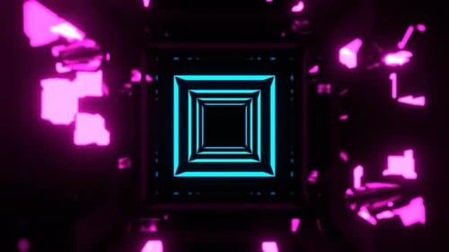 Boucle Vj de fond de spectre d'impulsions numérique abstrait rose et bleu en 4K