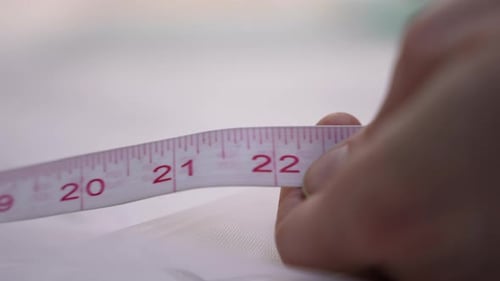Measuring Tape Shows Centimeters in a Close-Up View