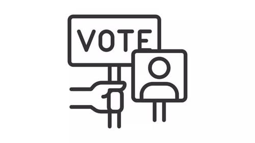 Animated Line Art Icons for Vote and People
