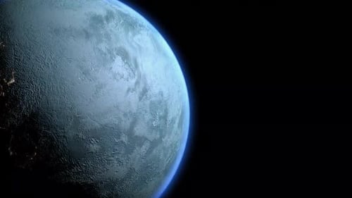 Rotating Realistic Planet Earth In Space