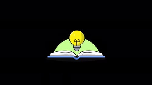 Animated Book and Lightbulb for Education and Innovation Ideas