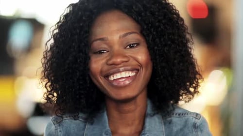 Smiling Young Woman Portrait in Casual Home Setting