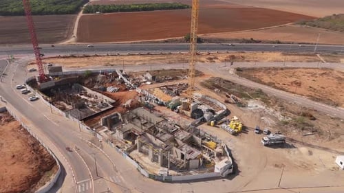 Vista aérea del sitio de construcción de Rehovot
