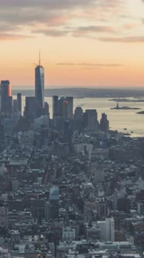 Vertical View Of New York Cityscape, USA