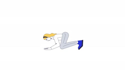 Flat Design Person Crawling Exercise Animation