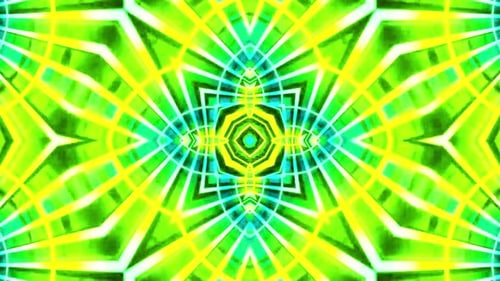 Vibrant green kaleidoscope pattern