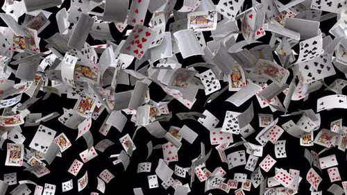 Falling Playing Cards Loopable Animation Overlay