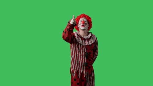 Funny Clown on Green Screen Chroma Key