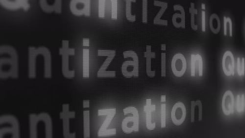 Futuristic Quantization Text Scrolling Digital Display