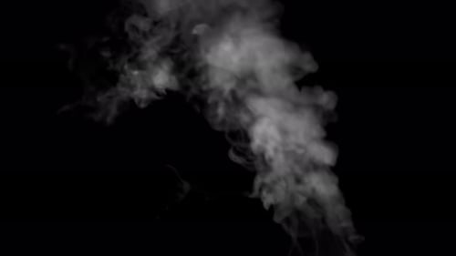 Intense Steam Stream On Balck Background