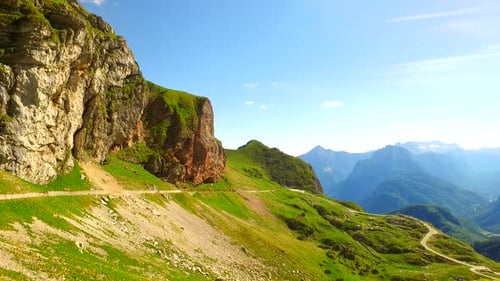 Sunny Summer Day in European Alps