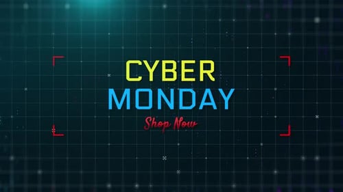 Cyber Monday Digital Grid Animated Title
