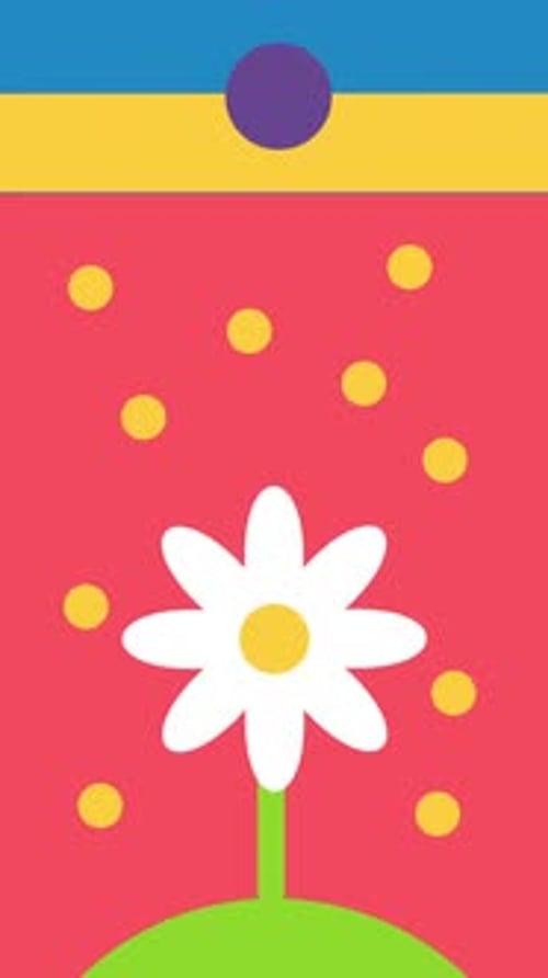 Loop Bright Simple Modern Vertical Summer Pattern Abstract Summer Background Daisy Flower Animated