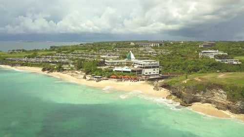 Flying towards a resort in Kuta Bali after the Island had reopened for tourism