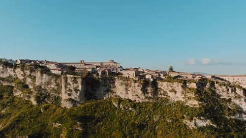 Tradition Calabria City in the Hill Called Gerace Aerial Panoramic View
