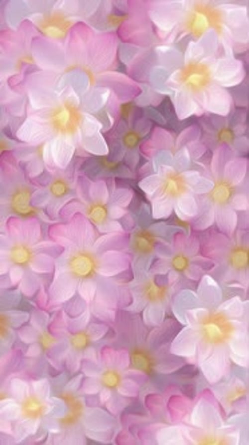 Soft Pink Flowers Blooming Painterly Art Loop