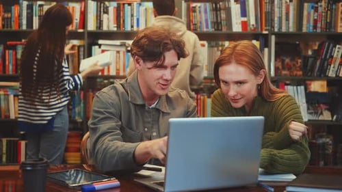 Collaborative Study Session in Library