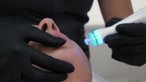 Close Up Facial Treatment with Beauty Wand