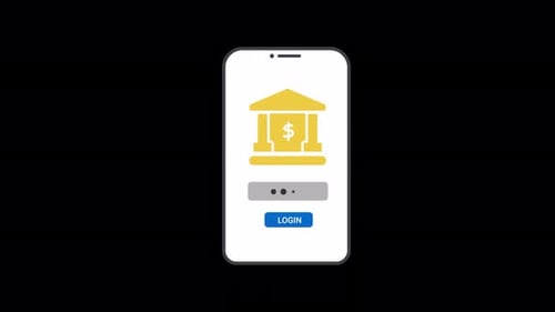 Bank App Login Animation 4K On Alpha