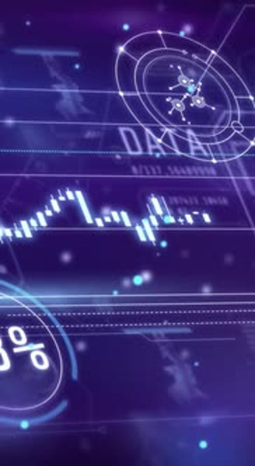 Animated Abstract Infographic Wall on Bitcoin Theme