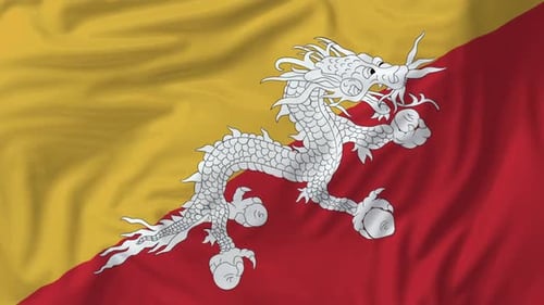 Drapeau du Bhoutan agitant