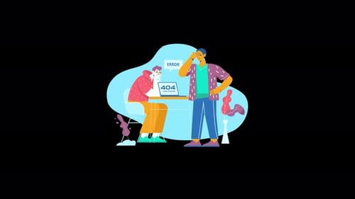 People Encountering 404 Not Found Website Error Animation