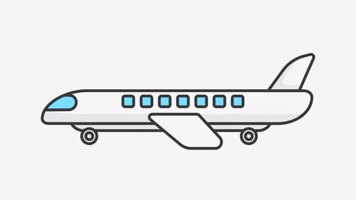 Flat Design Airplane Floating Loop Animation