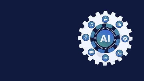 Generative AI Concept Animation with Copy Space for Digital Innovation and Future Tech.