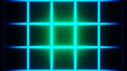 Blue To Cyan Colored Grid Background Loop Animation In 4K