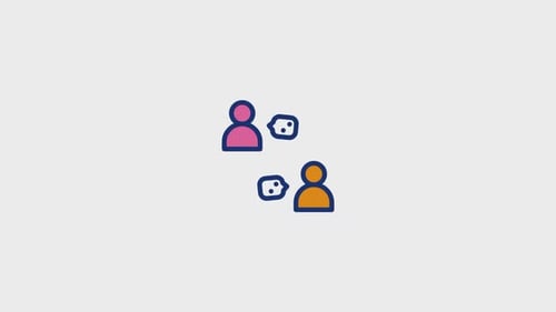 Animated Communication Icons with Speech Bubbles