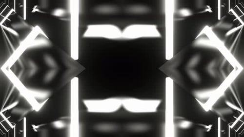 White Kaleidoscopic Neon 3D Pattern Background Vj Loop In 4K