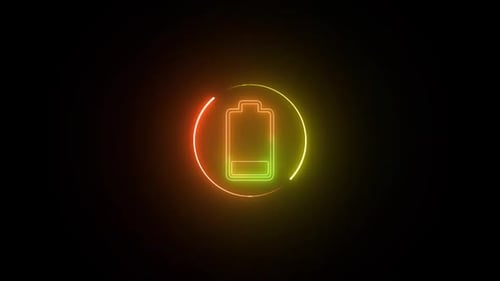 Neon Battery Charging Level Indicator
