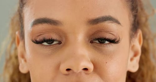 Closeup, eyes and woman with optometry, face and glaucoma exam with optical assessment