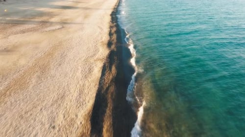 Relaxing Calm Sea Waves Aerial View
