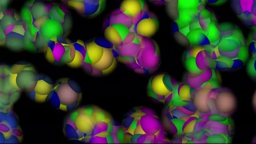 "Glossy Colorful Bubble Animation with 3D Sphere Shapes, Shiny Reflections, and Playful Floating Mot