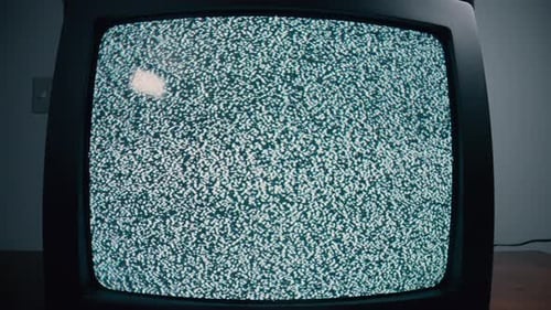 Retro Television Displaying Static White Noise